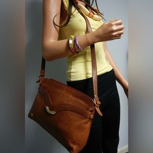 Vintage Etienne Aigner Antic Red Leather Crossbody Bag Top Handle Clutch Purse